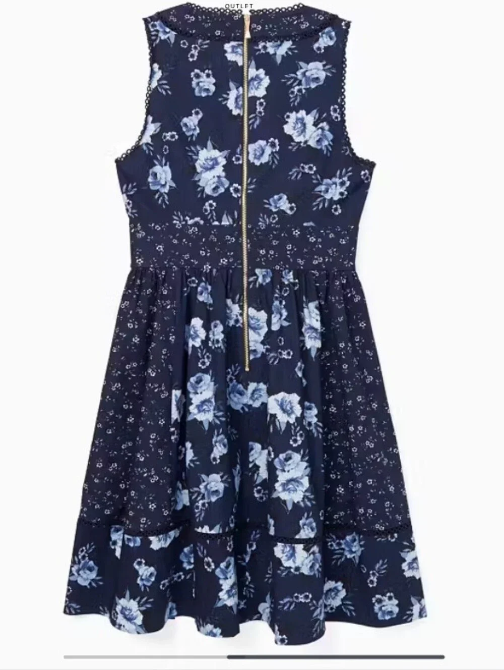 kate spade Navy Floral Sleeveless Fit-and-Flare Prairie Dress